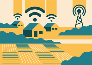 fixed wireless internet in rural area illustration