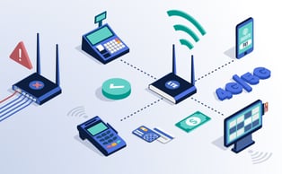 Backup wireless modem providing connectivity to devices